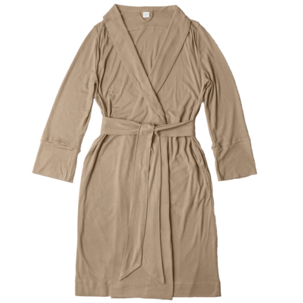 Goumi Women's Bamboo Organic Cotton Sandstone‎ You'll Live In Mom Robe M/L NEW